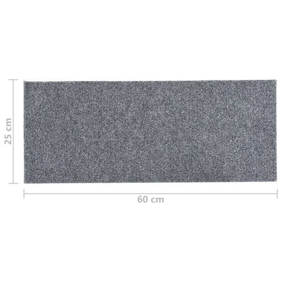 Itsekiinnittyvät porrasmatot suorakaide 15 kpl 60x25 cm harmaa