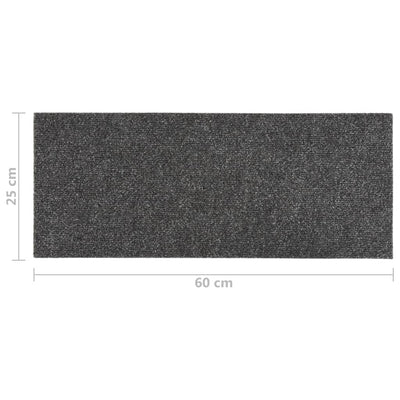 Itsekiinnittyvät porrasmatot 15 kpl 60x25 cm antrasiitti