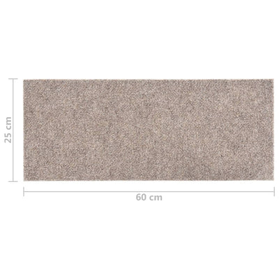 Itsekiinnittyvät porrasmatot suorakaide 15 kpl 60x25 cm kerma