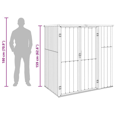 Vihreä puutarhan työkaluvaja Aristita 161x89x161cm (galvanoitu teräs)