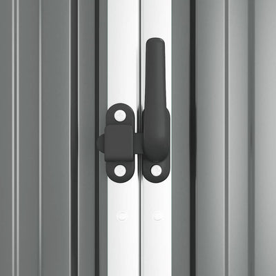 Harmaa puutarhan työkaluvaja Aristita 161x89x161cm (galvanoitu teräs)