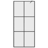 Walk-in suihkun seinäke kirkas ESG-lasi 80x195 cm musta
