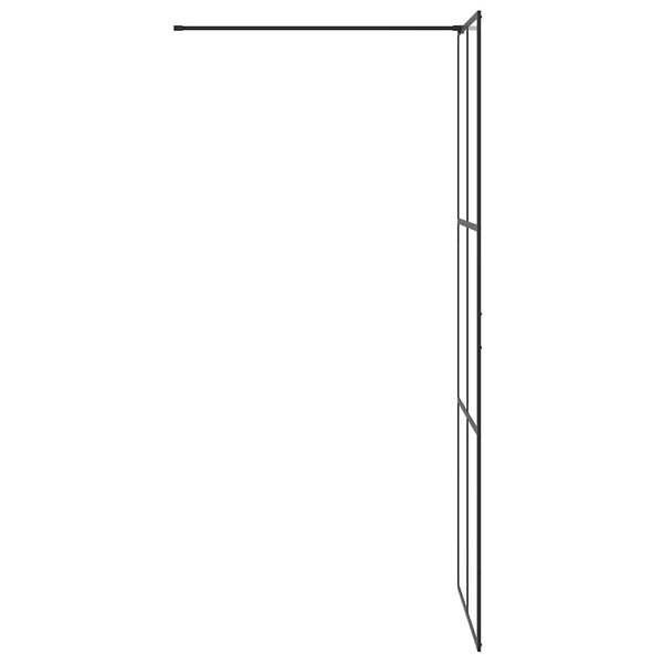 Walk-in suihkun seinäke kirkas ESG-lasi 80x195 cm musta
