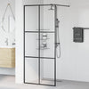 Walk-in suihkun seinäke kirkas ESG-lasi 90x195 cm musta