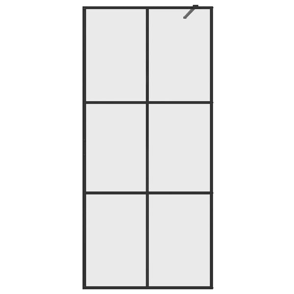 Walk-in suihkun seinäke kirkas ESG-lasi 90x195 cm musta