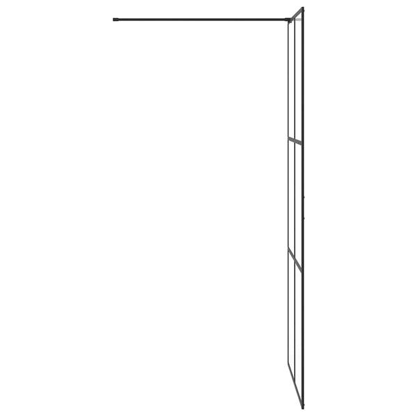 Walk-in suihkun seinäke kirkas ESG-lasi 90x195 cm musta