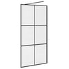 Walk-in suihkun seinäke kirkas ESG-lasi 100x195 cm musta