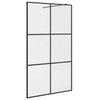 Walk-in suihkun seinäke kirkas ESG-lasi 115x195 cm musta