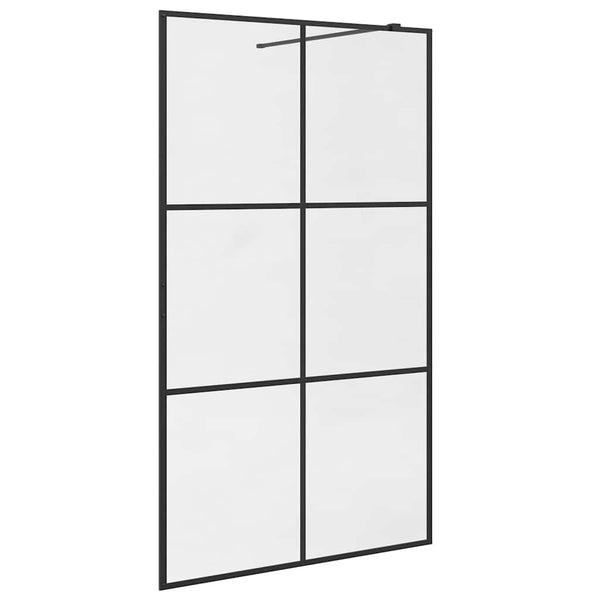 Walk-in suihkun seinäke kirkas ESG-lasi 115x195 cm musta