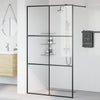Walk-in suihkun seinäke kirkas ESG-lasi 115x195 cm musta