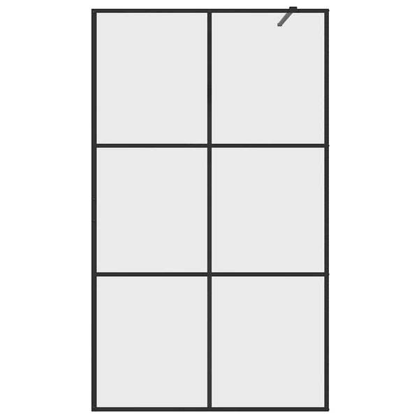 Walk-in suihkun seinäke kirkas ESG-lasi 115x195 cm musta