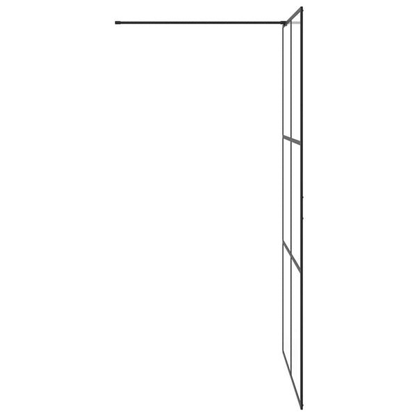 Walk-in suihkun seinäke kirkas ESG-lasi 115x195 cm musta