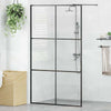 Walk-in suihkun seinäke kirkas ESG-lasi 115x195 cm musta