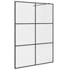 Walk-in suihkun seinäke kirkas ESG-lasi 140x195 cm musta