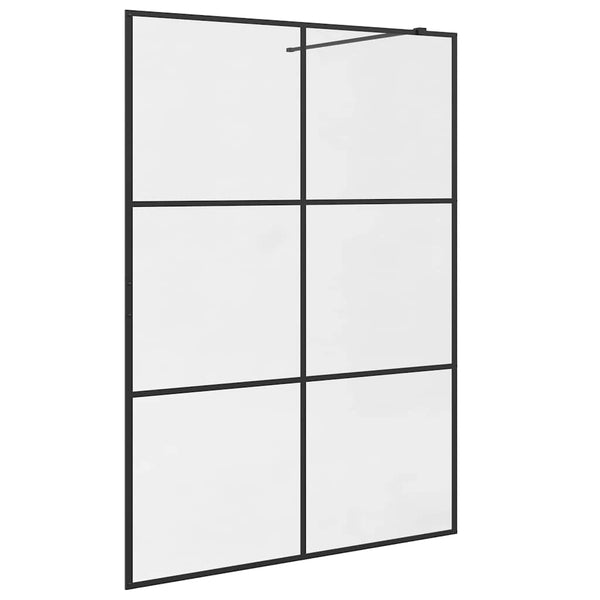 Walk-in suihkun seinäke kirkas ESG-lasi 140x195 cm musta