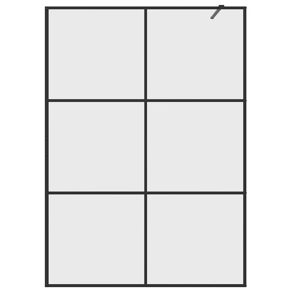 Walk-in suihkun seinäke kirkas ESG-lasi 140x195 cm musta