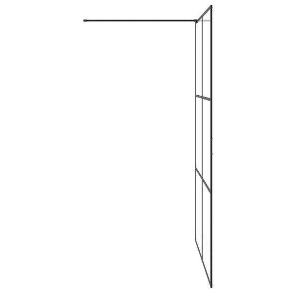 Walk-in suihkun seinäke kirkas ESG-lasi 140x195 cm musta