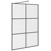 Walk-in suihkun seinäke kirkas ESG-lasi 140x195 cm musta