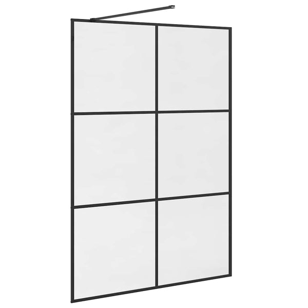 Walk-in suihkun seinäke kirkas ESG-lasi 140x195 cm musta