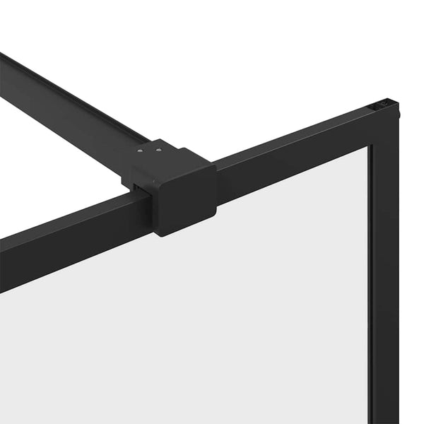 Walk-in suihkun seinäke kirkas ESG-lasi 140x195 cm musta