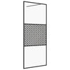 Walk-in suihkun seinäke kirkas ESG-lasi 80x195 cm musta