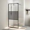 Walk-in suihkun seinäke kirkas ESG-lasi 90x195 cm musta