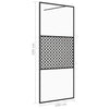 Walk-in suihkun seinäke kirkas ESG-lasi 100x195 cm musta