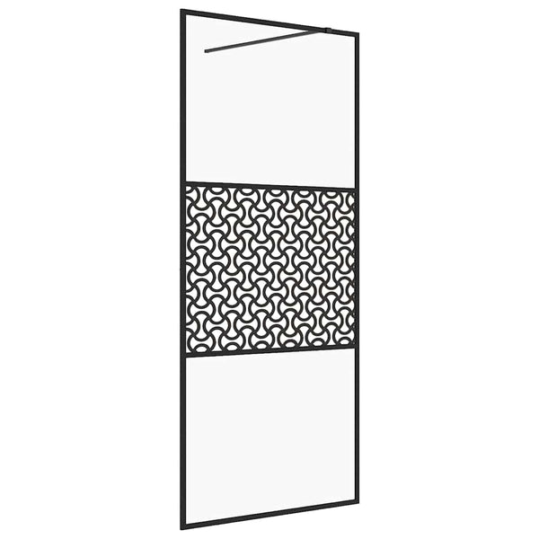 Walk-in suihkun seinäke kirkas ESG-lasi 115x195 cm musta