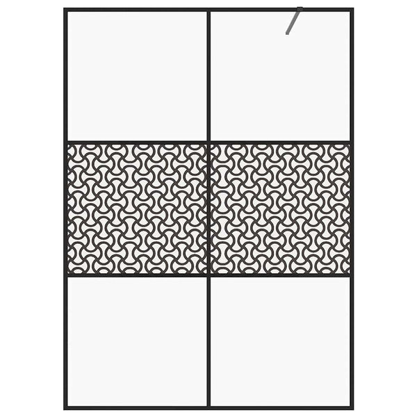 Walk-in suihkun seinäke kirkas ESG-lasi 140x195 cm musta
