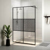 Walk-in suihkun seinäke kirkas ESG-lasi 140x195 cm musta