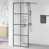 Walk-in suihkun seinäke kirkas ESG-lasi 80x195 cm musta