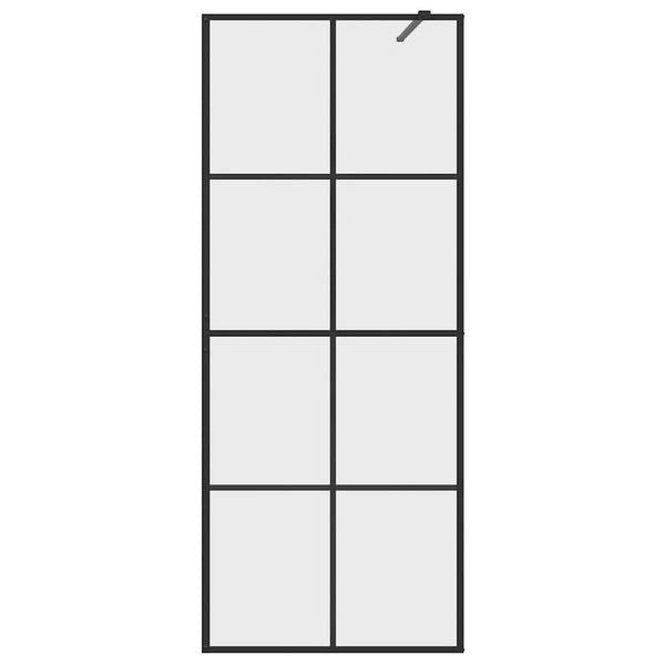 Walk-in suihkun seinäke kirkas ESG-lasi 80x195 cm musta