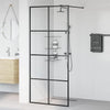 Walk-in suihkun seinäke kirkas ESG-lasi 90x195 cm musta