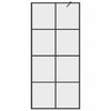 Walk-in suihkun seinäke kirkas ESG-lasi 90x195 cm musta