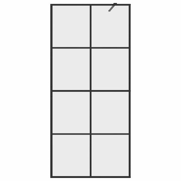 Walk-in suihkun seinäke kirkas ESG-lasi 90x195 cm musta