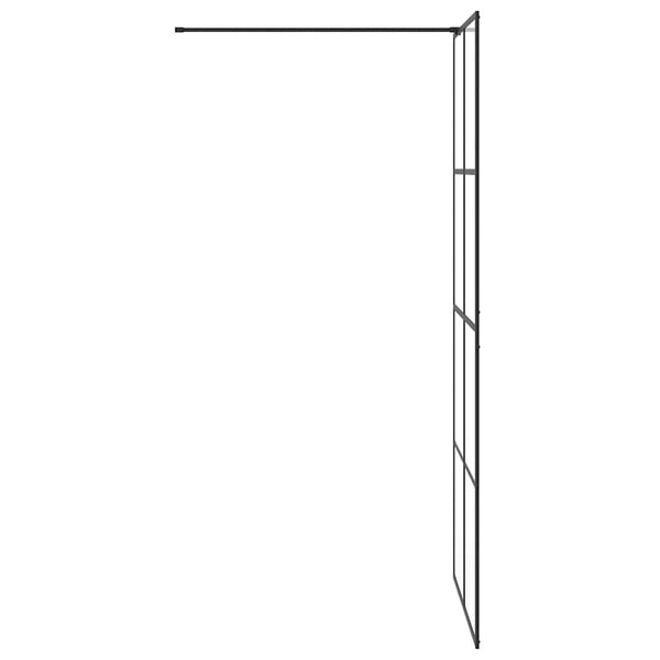 Walk-in suihkun seinäke kirkas ESG-lasi 90x195 cm musta