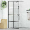 Walk-in suihkun seinäke kirkas ESG-lasi 90x195 cm musta