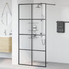 Walk-in suihkun seinäke kirkas ESG-lasi 100x195 cm musta