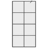 Walk-in suihkun seinäke kirkas ESG-lasi 100x195 cm musta