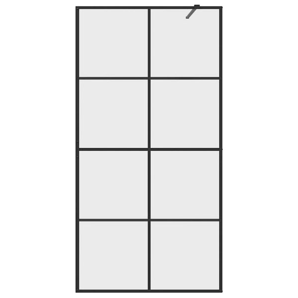 Walk-in suihkun seinäke kirkas ESG-lasi 100x195 cm musta