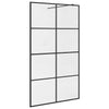 Walk-in suihkun seinäke kirkas ESG-lasi 115x195 cm musta