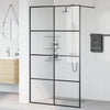 Walk-in suihkun seinäke kirkas ESG-lasi 115x195 cm musta