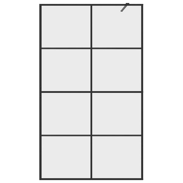 Walk-in suihkun seinäke kirkas ESG-lasi 115x195 cm musta
