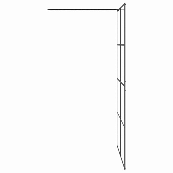 Walk-in suihkun seinäke kirkas ESG-lasi 115x195 cm musta