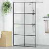 Walk-in suihkun seinäke kirkas ESG-lasi 115x195 cm musta