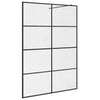 Walk-in suihkun seinäke kirkas ESG-lasi 140x195 cm musta