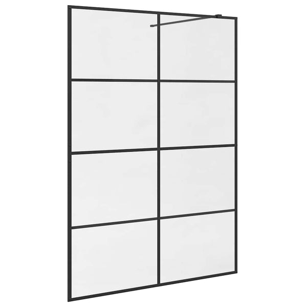 Walk-in suihkun seinäke kirkas ESG-lasi 140x195 cm musta