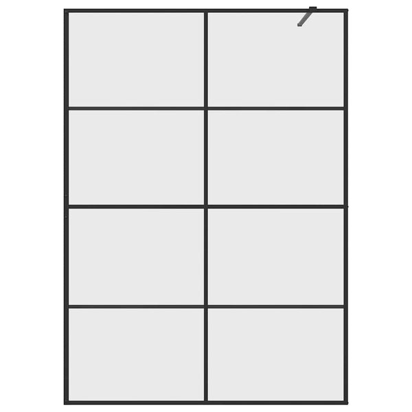 Walk-in suihkun seinäke kirkas ESG-lasi 140x195 cm musta