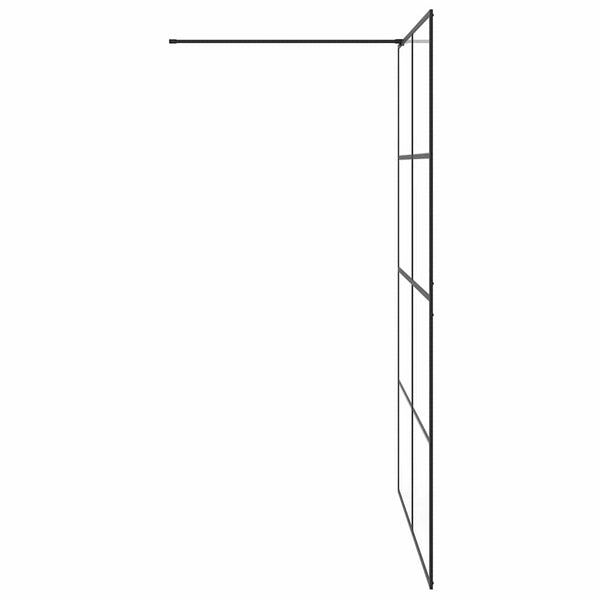 Walk-in suihkun seinäke kirkas ESG-lasi 140x195 cm musta