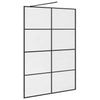Walk-in suihkun seinäke kirkas ESG-lasi 140x195 cm musta